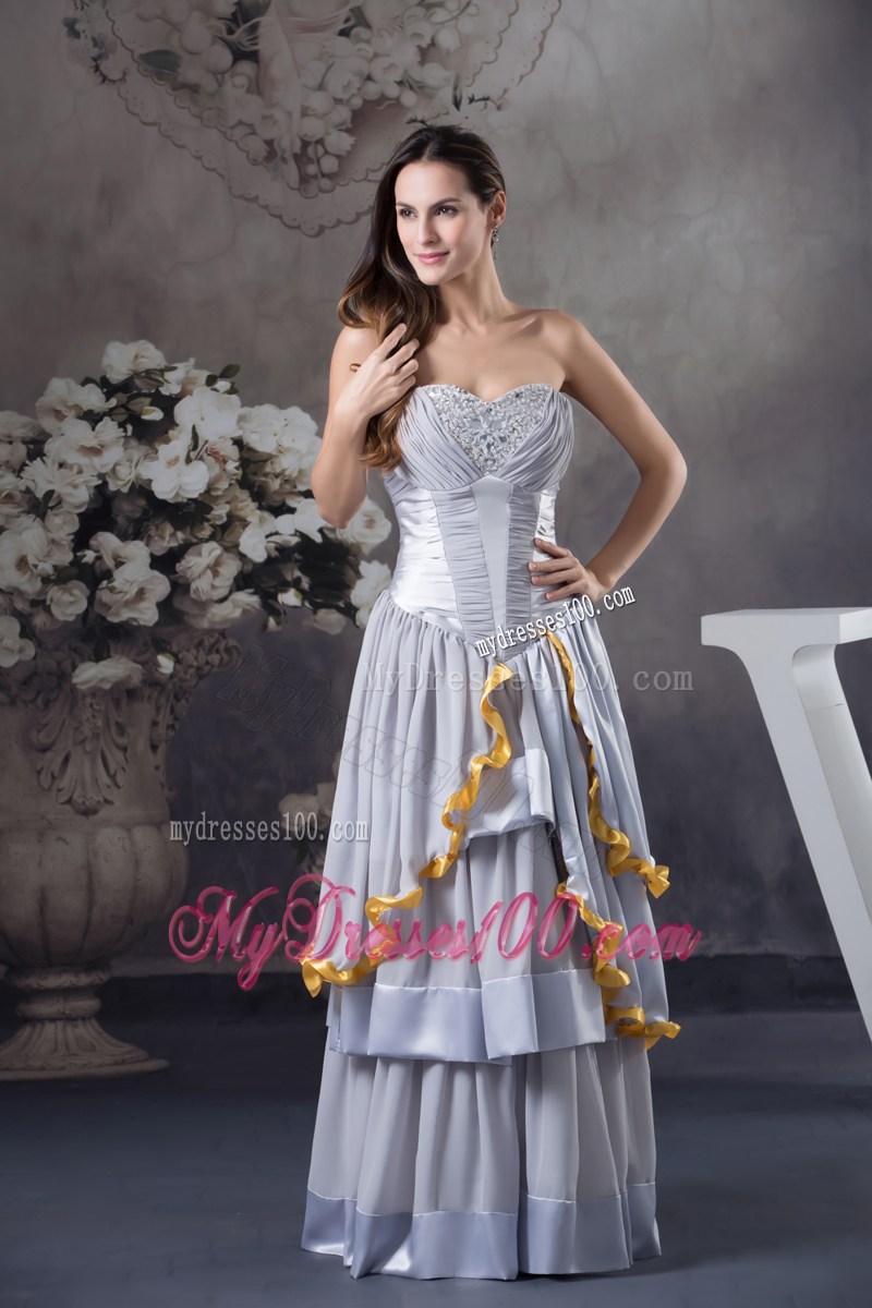 Custom Made Sweetheart Beading Empire Long Prom Dress