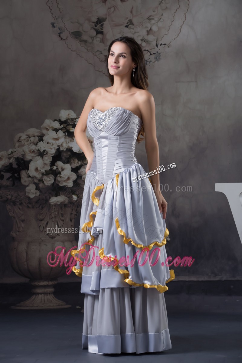 Custom Made Sweetheart Beading Empire Long Prom Dress