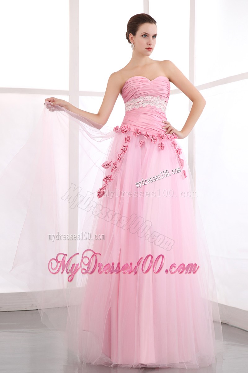 2013 Cute Pink Sweetheart Prom Evening Dress with Appliques