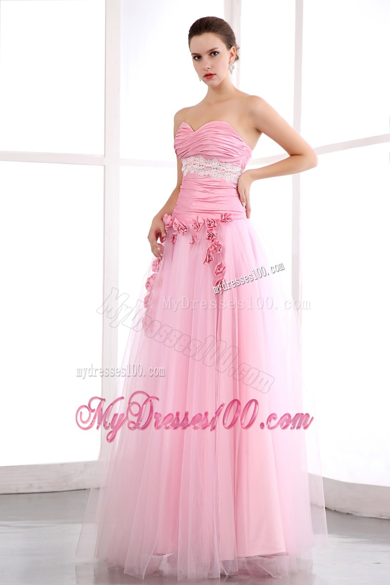 2013 Cute Pink Sweetheart Prom Evening Dress with Appliques