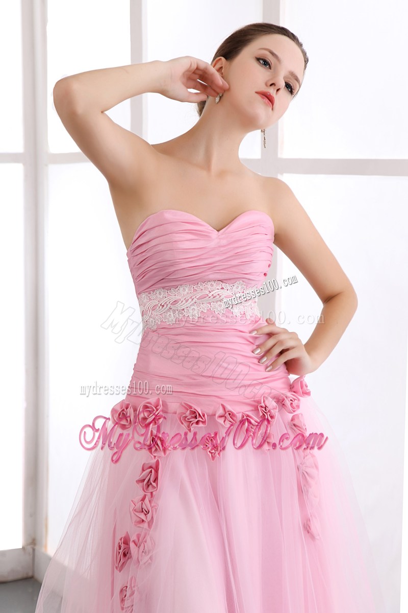 2013 Cute Pink Sweetheart Prom Evening Dress with Appliques