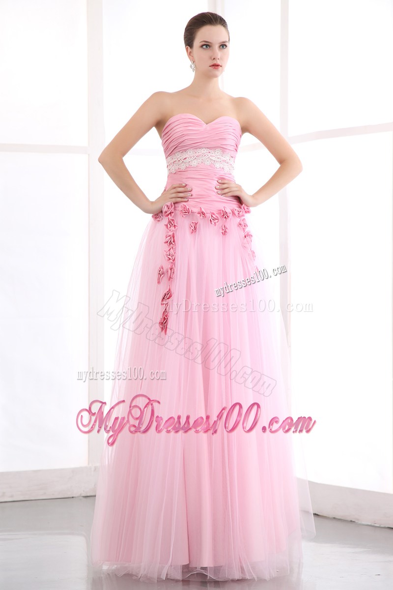 2013 Cute Pink Sweetheart Prom Evening Dress with Appliques