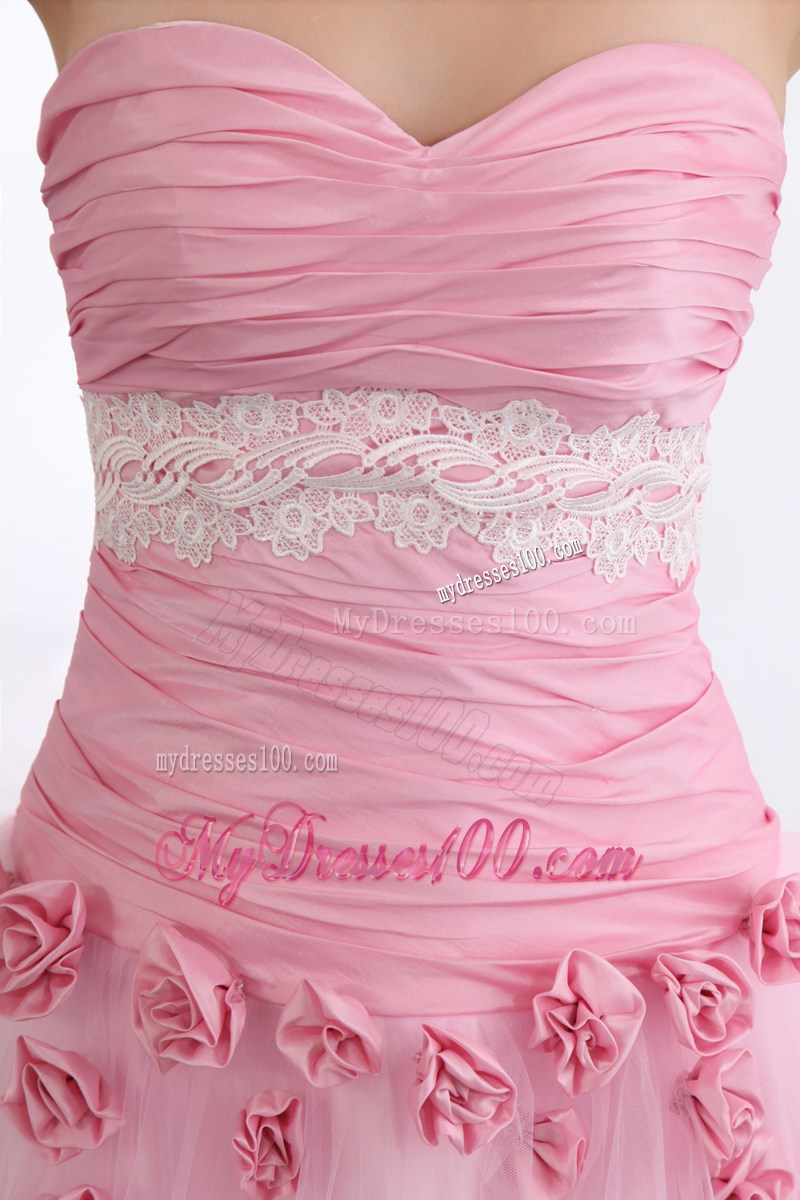 2013 Cute Pink Sweetheart Prom Evening Dress with Appliques