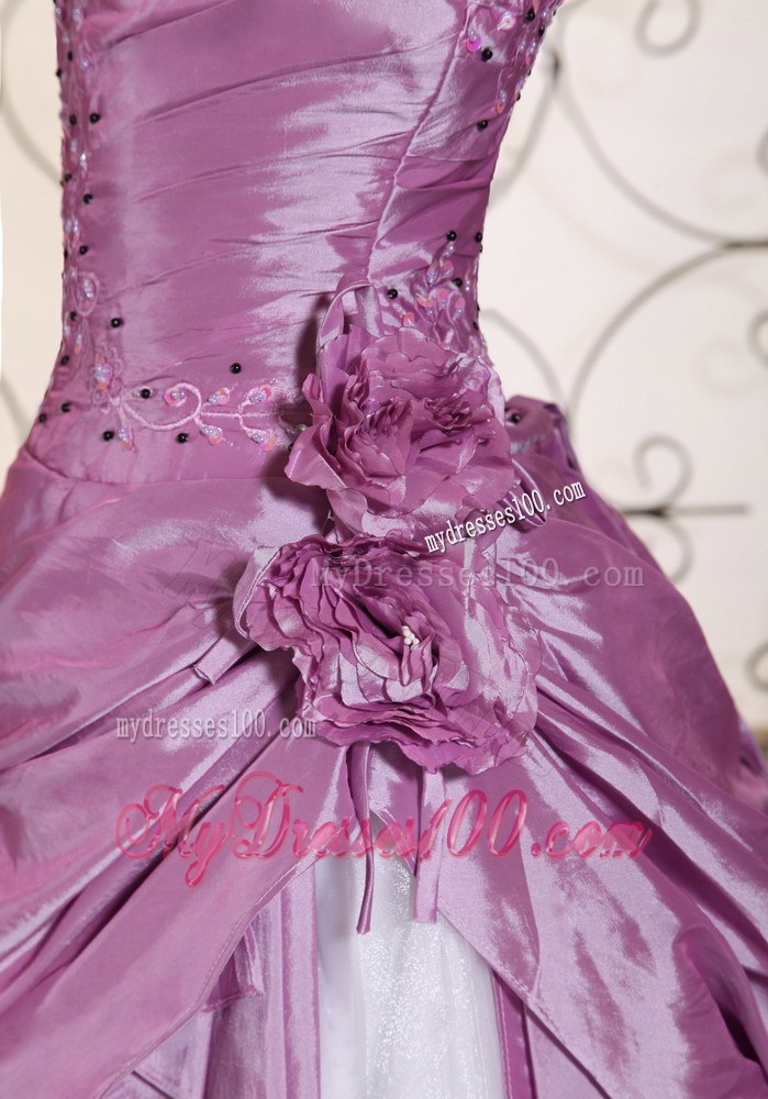 Hand Made Flowers Embroidery With Beading Evening Dress