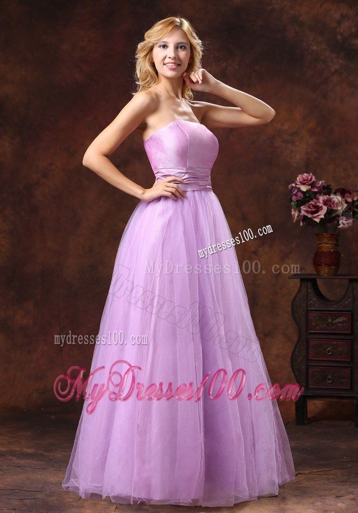 2013 Strapless Neckline Lavender Princess Evening Dress