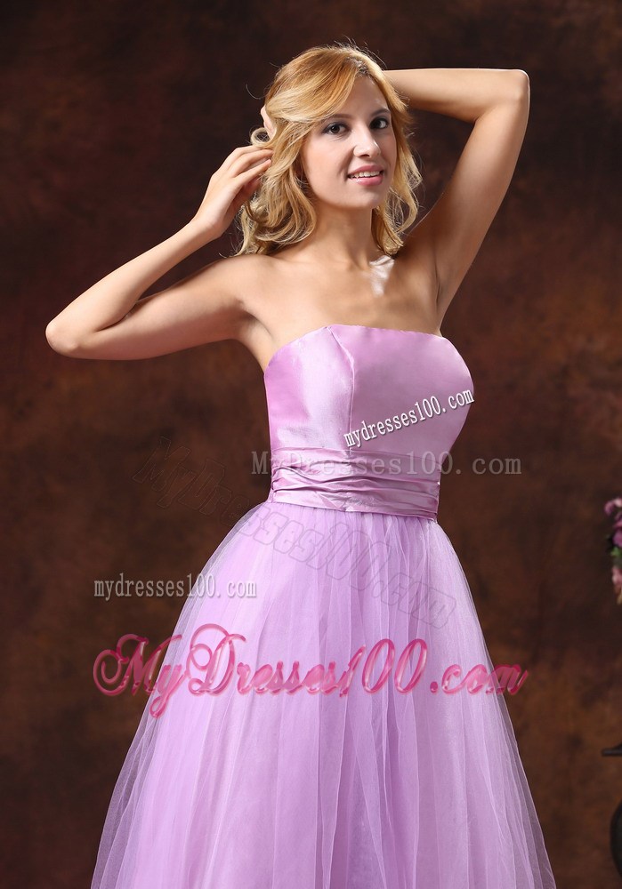 2013 Strapless Neckline Lavender Princess Evening Dress
