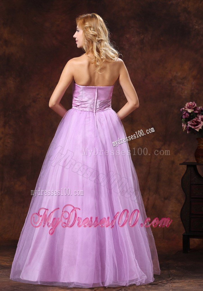 2013 Strapless Neckline Lavender Princess Evening Dress