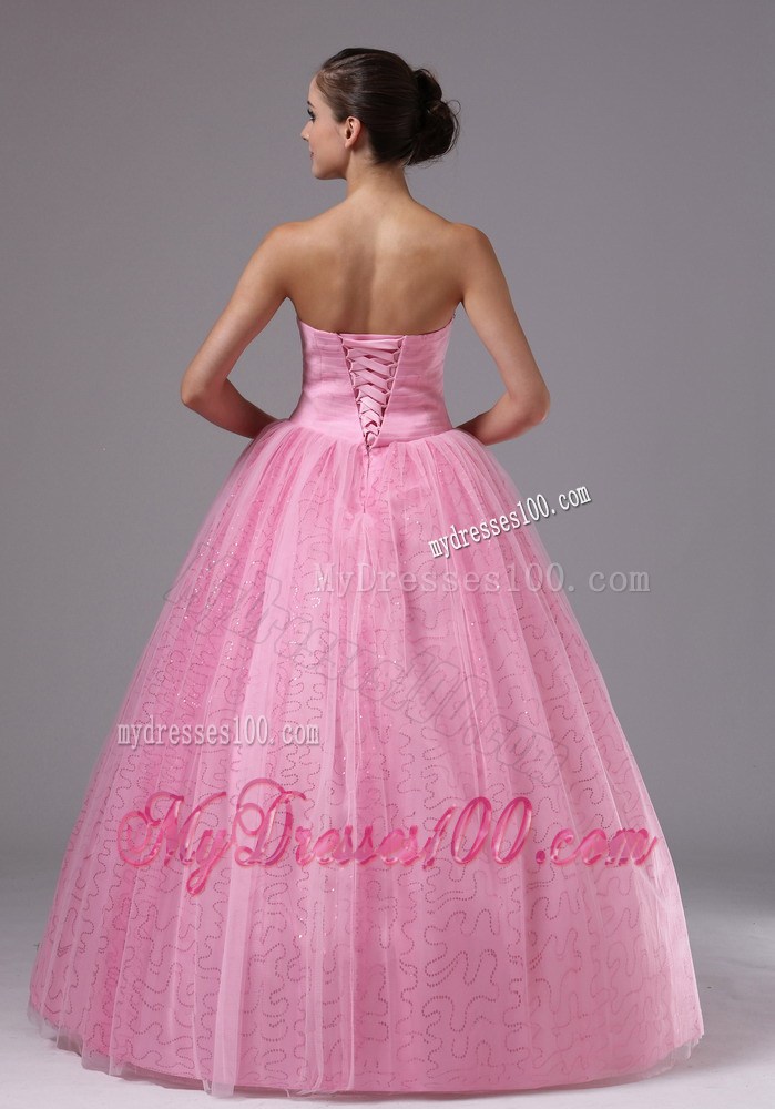 Rose Pink Evening Dress With Sweetheart and Beaded Bodice