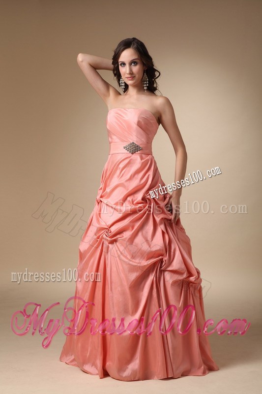 2013 Rust Red Strapless Pick-ups and Evening Prom Dress