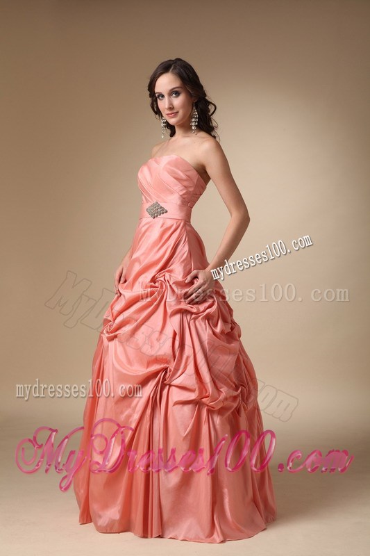 2013 Rust Red Strapless Pick-ups and Evening Prom Dress