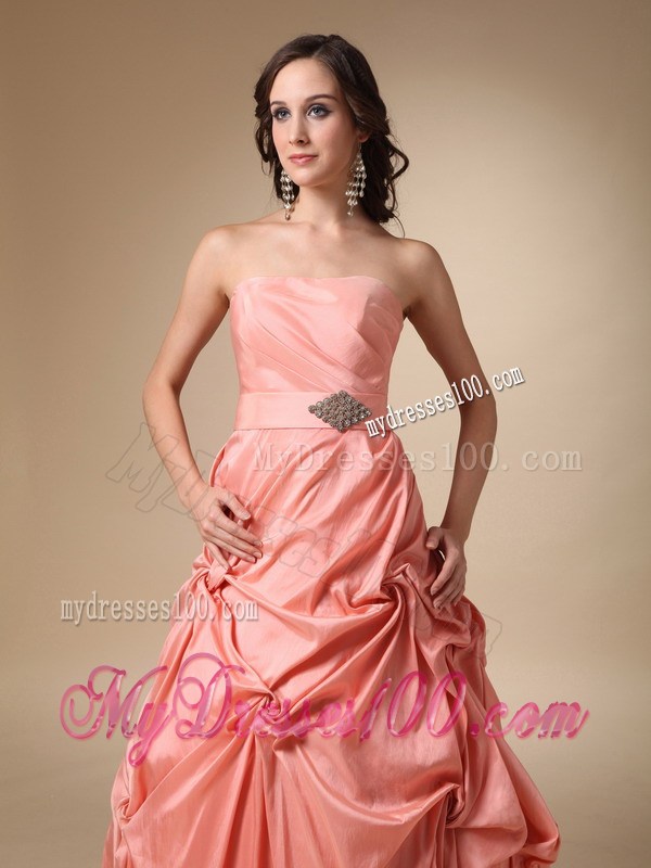 2013 Rust Red Strapless Pick-ups and Evening Prom Dress