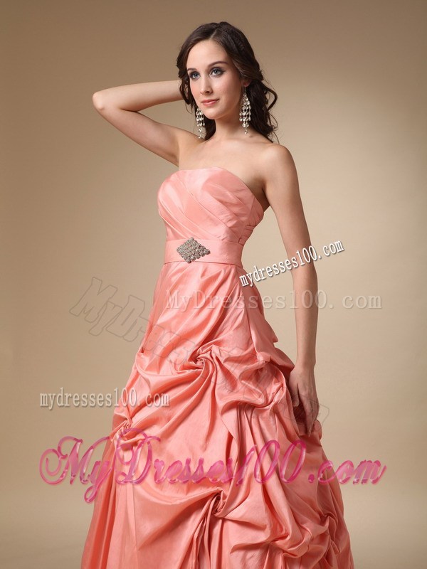2013 Rust Red Strapless Pick-ups and Evening Prom Dress