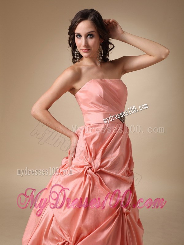 2013 Rust Red Strapless Pick-ups and Evening Prom Dress