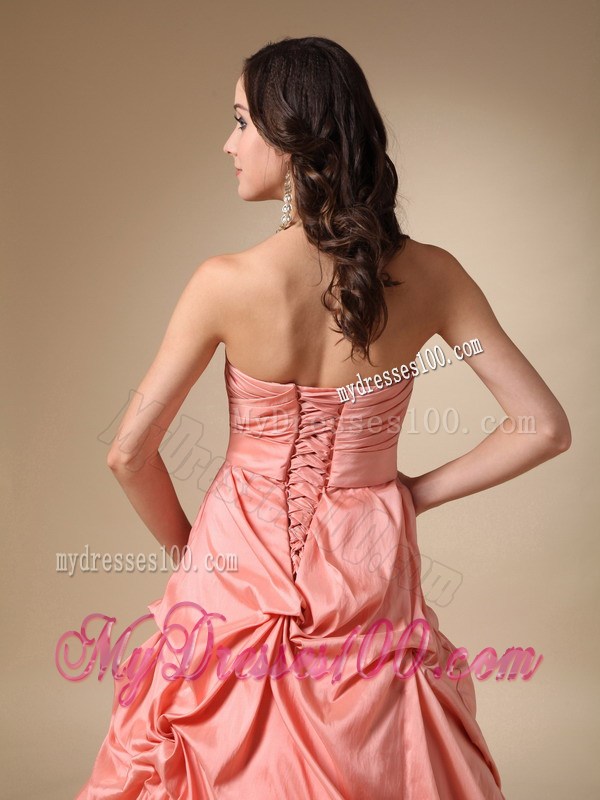 2013 Rust Red Strapless Pick-ups and Evening Prom Dress