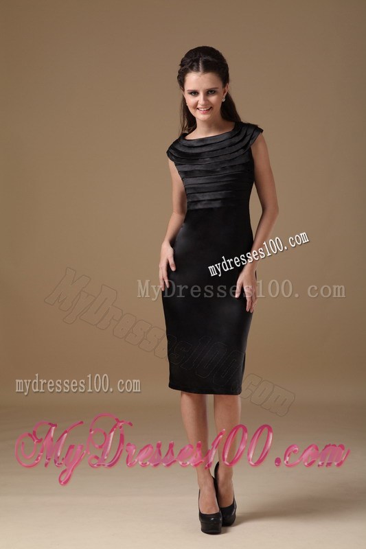 Special Column Scoop Evening Dress Ruched Knee-length
