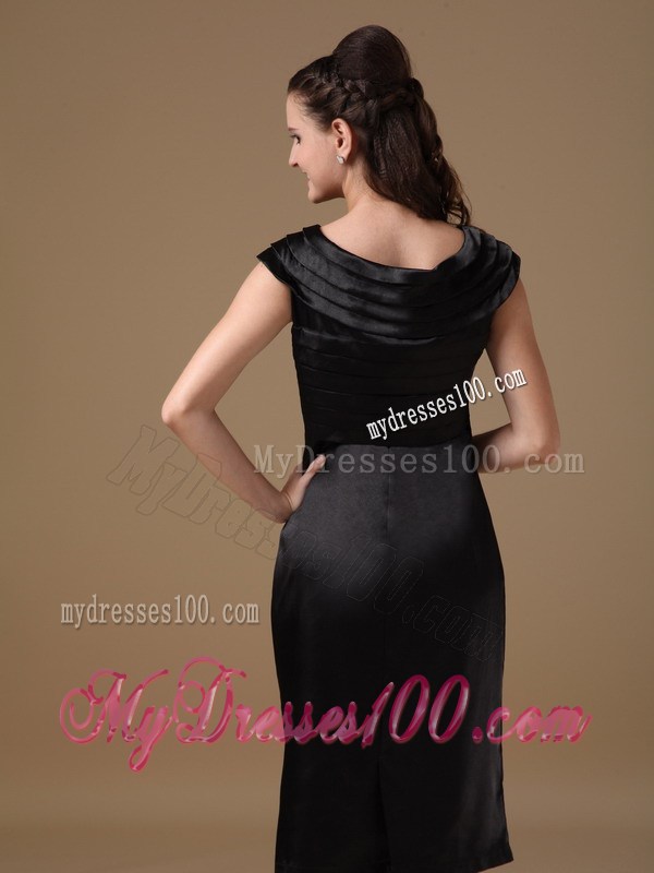 Special Column Scoop Evening Dress Ruched Knee-length