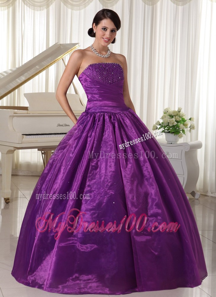 Beaded Eggplant Purple Evening Dress For Custom Made