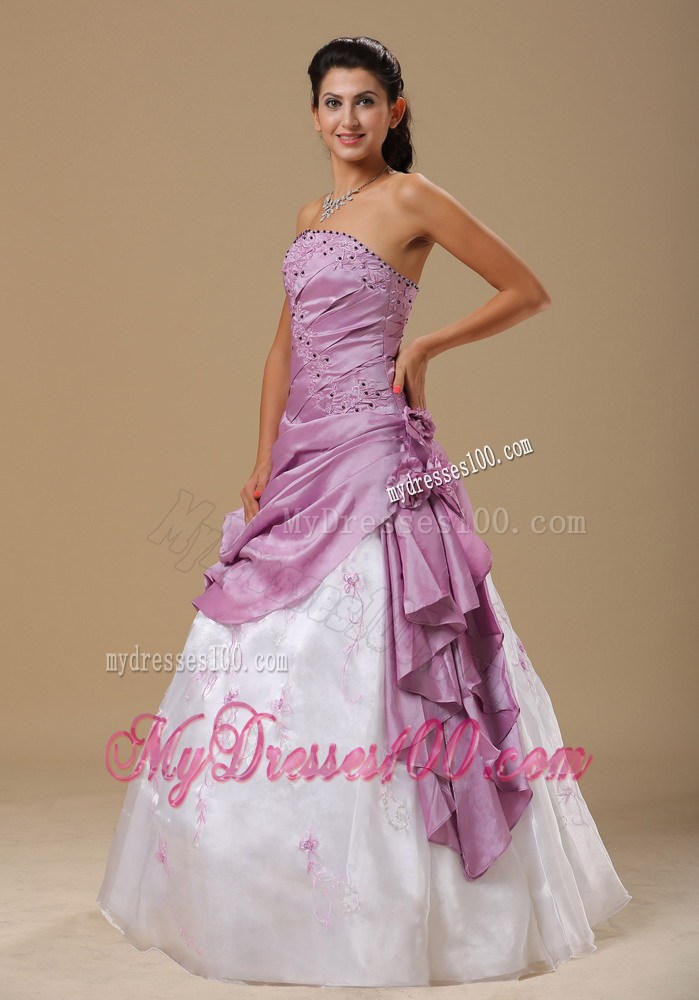 Pretty Embroidery and Hand Made Flowers Evening Dress