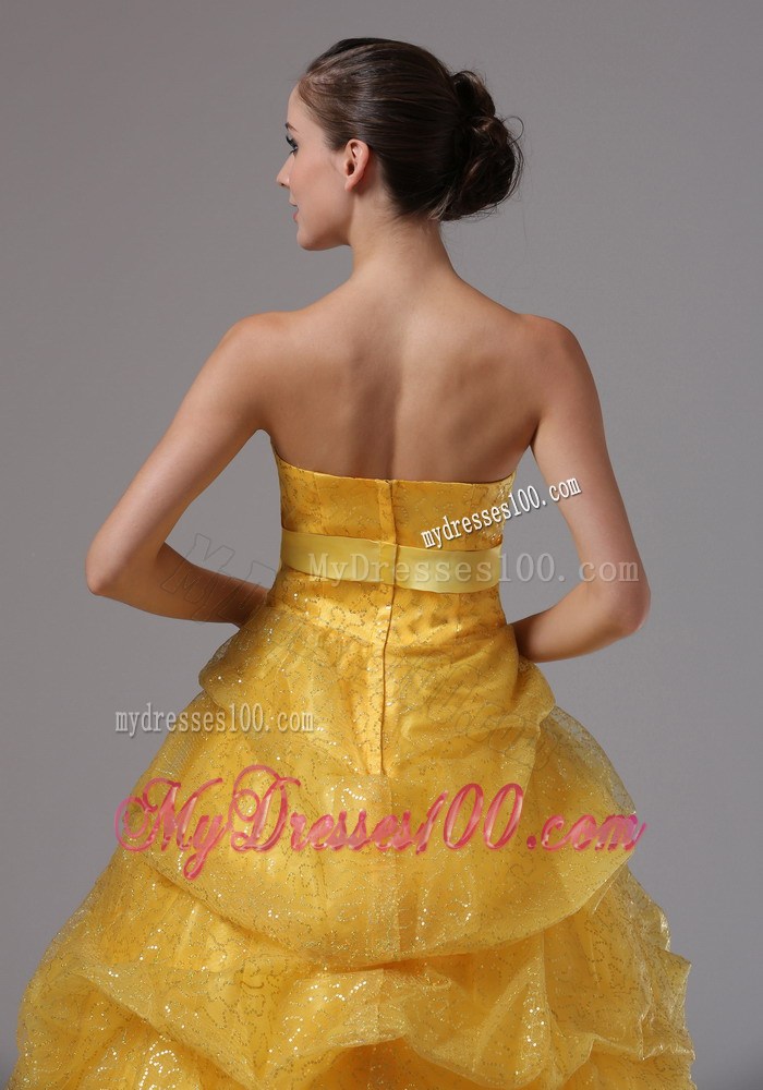 Elegant Gold and Sashes For 2013 Evening Dress With Pick-ups