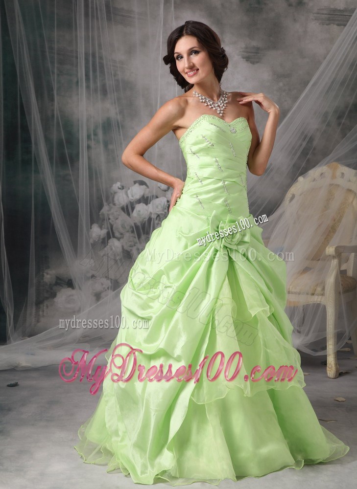 Apple Green Princess Sweetheart Prom Dress Beading