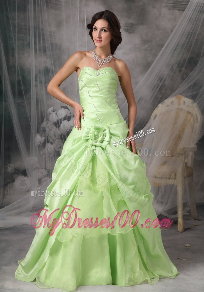 Apple Green Princess Sweetheart Prom Dress Beading