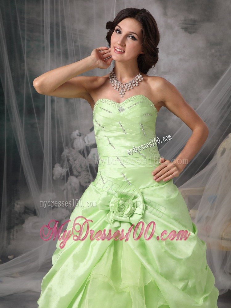 Apple Green Princess Sweetheart Prom Dress Beading