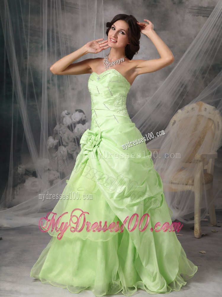 Apple Green Princess Sweetheart Prom Dress Beading