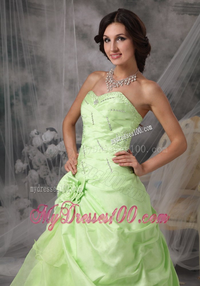 Apple Green Princess Sweetheart Prom Dress Beading