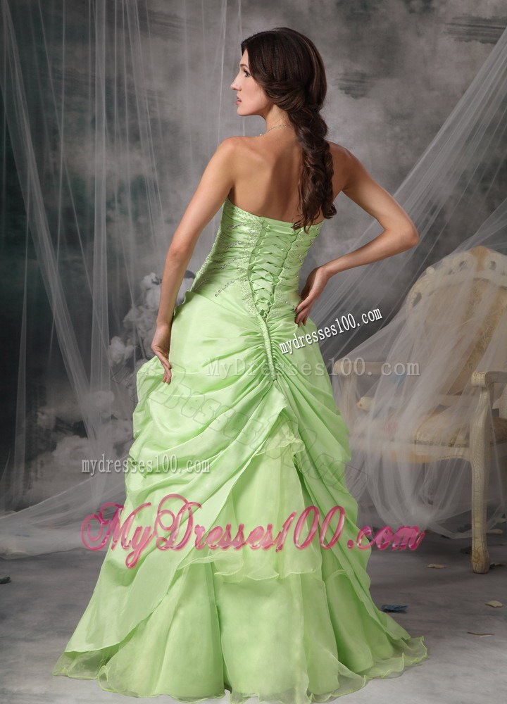 Apple Green Princess Sweetheart Prom Dress Beading