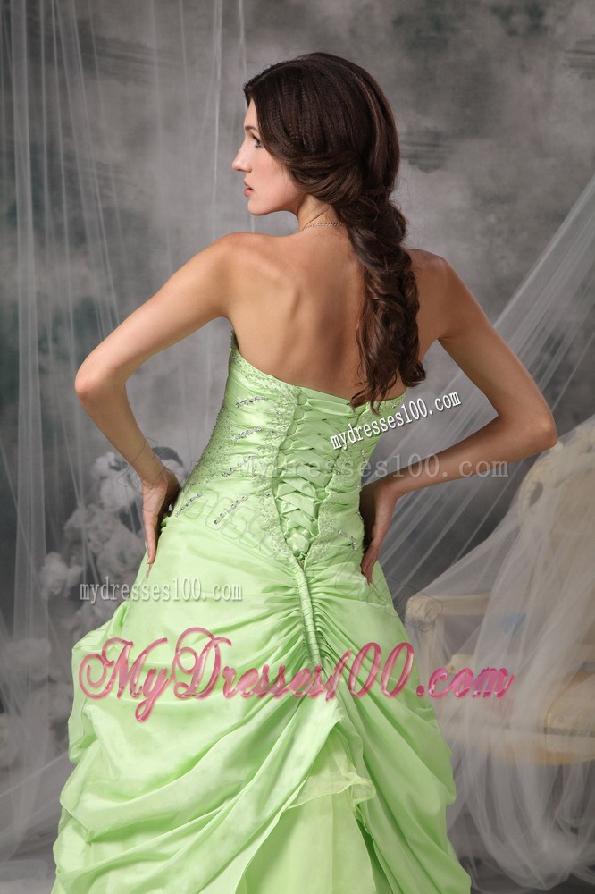 Apple Green Princess Sweetheart Prom Dress Beading
