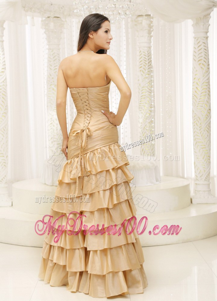Ruffled Layers and Bodice Sweetheart Floor-length For Remarkable Prom Dress
