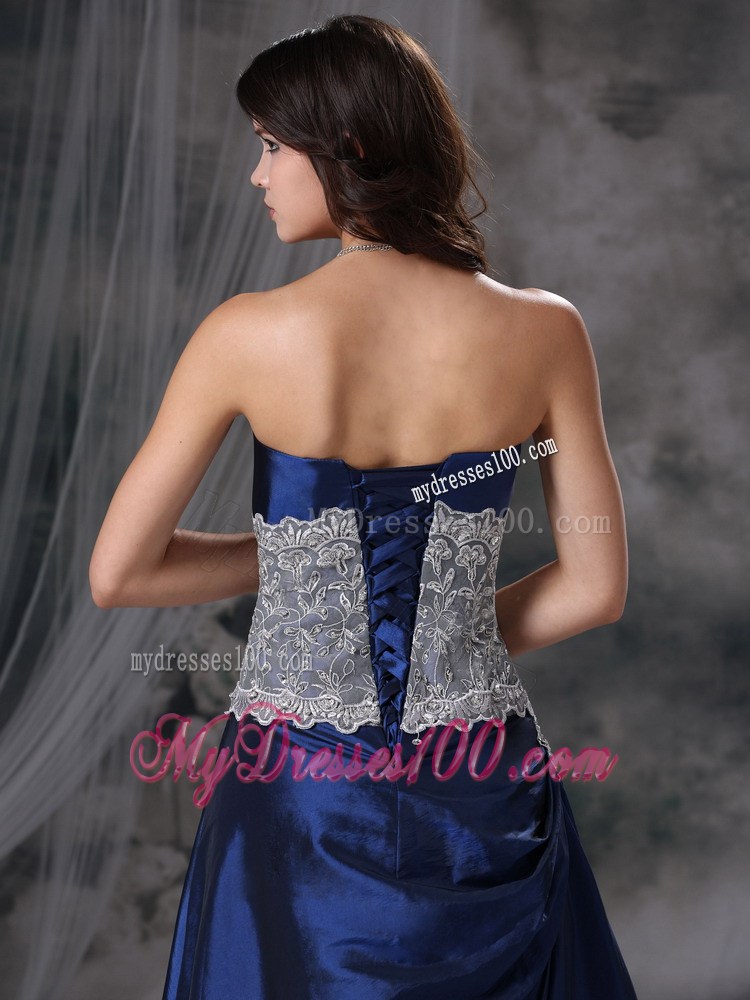 2013 Blue Empire Sweetheart Floor-length Lace Evening Dress