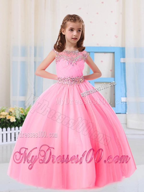 Beautiful Ball Gowns Scoop Short Sleeves Mini Quinceanera Dress in Baby Pink
