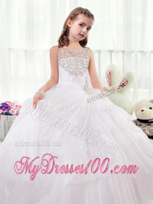 Beautiful Scoop White Mini Quinceanera Dress with Beading