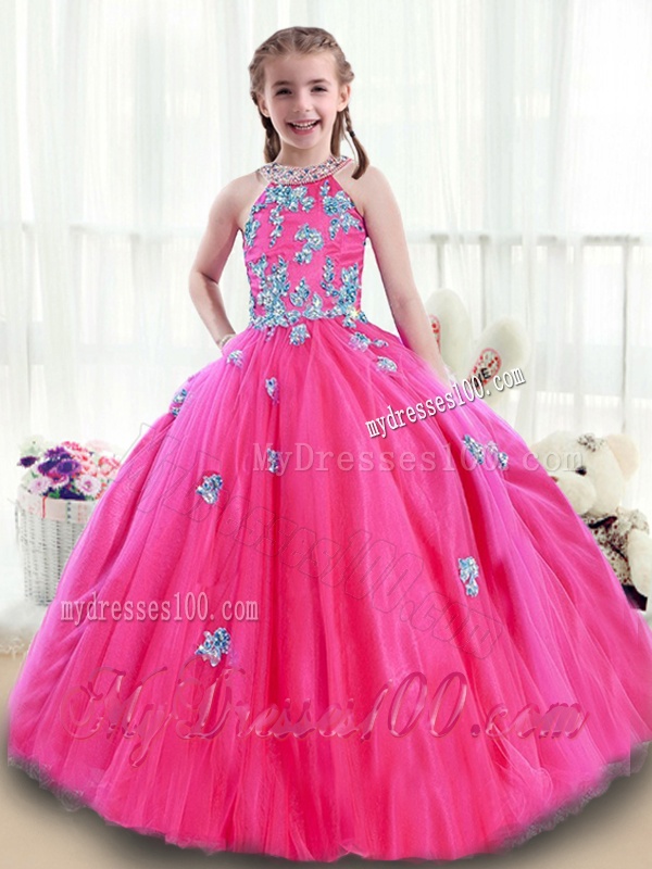 Classical High Neck Beading Mini Quinceanera Dresses with Appliques