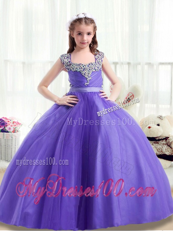 Classical Square Beading Mini Quinceanera Dresses with Cap Sleeves