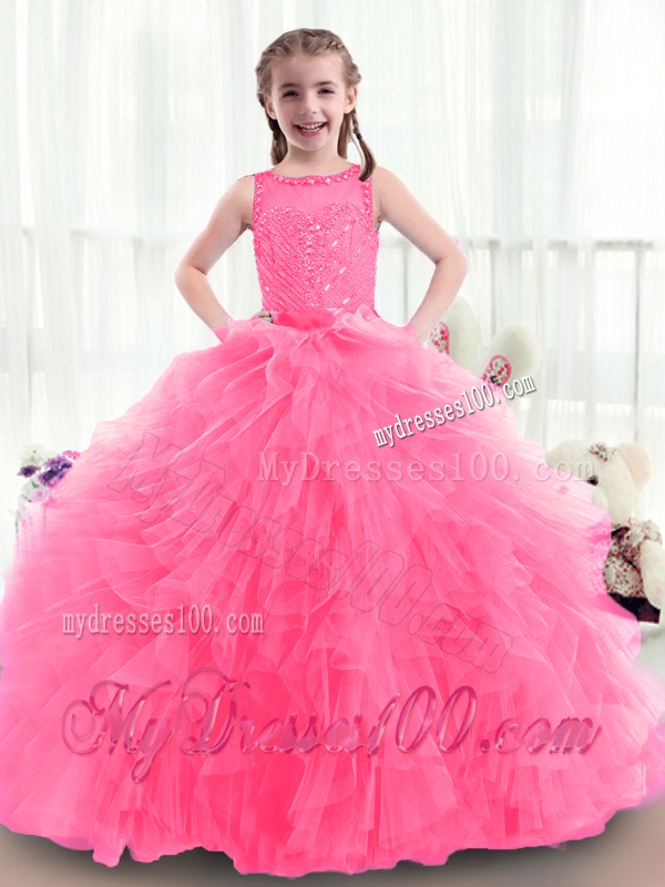 Latest Bateau Mini Quinceanera Gowns with Ruffles and Beading