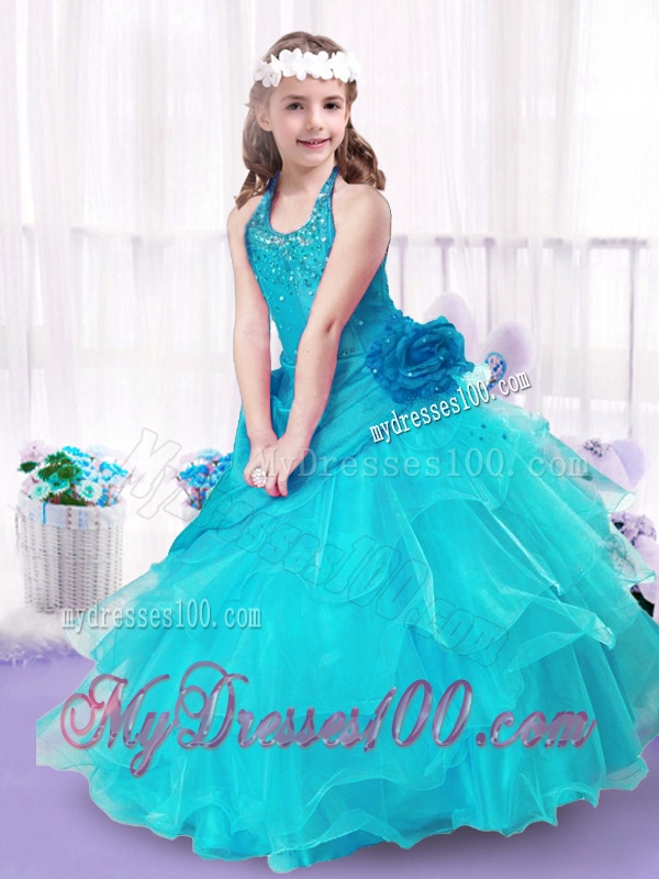 Modest Halter Top Mini Quinceanera Dress with Ball Gown