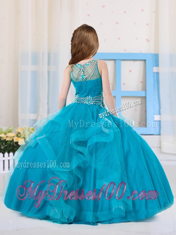 White Ball Gowns Scoop Organza Side Zipper Mini Quinceanera Dress with Beading