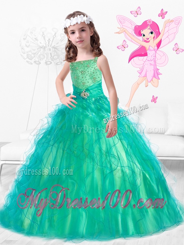 Wonderful Square Mini Quinceanera Dress with Beading and Ruffles
