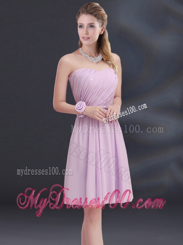 A Line Sweetheart Bridesmaid Dress with Ruhing and Belt