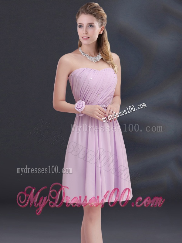 A Line Sweetheart Bridesmaid Dress with Ruhing and Belt