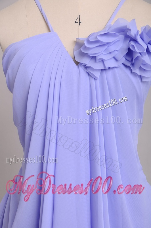 Hot Sale Ruffled Layers and Handcrafted Flower Bridesmaid Dress in Lavender
