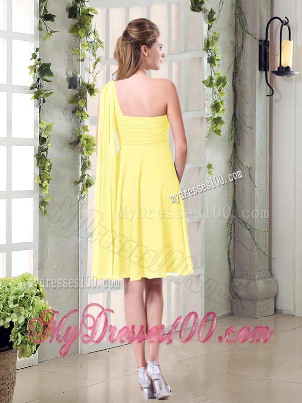 Lovely Inexpensive One Shoulder Bridesmaid Dress with Scarf