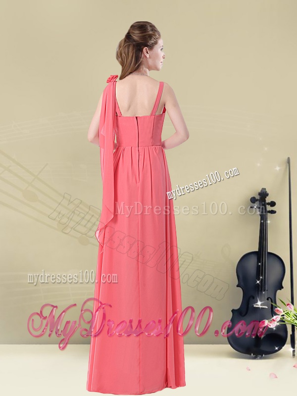 Stunning Asymmetrical Column Ruched Bridesmaid Dress