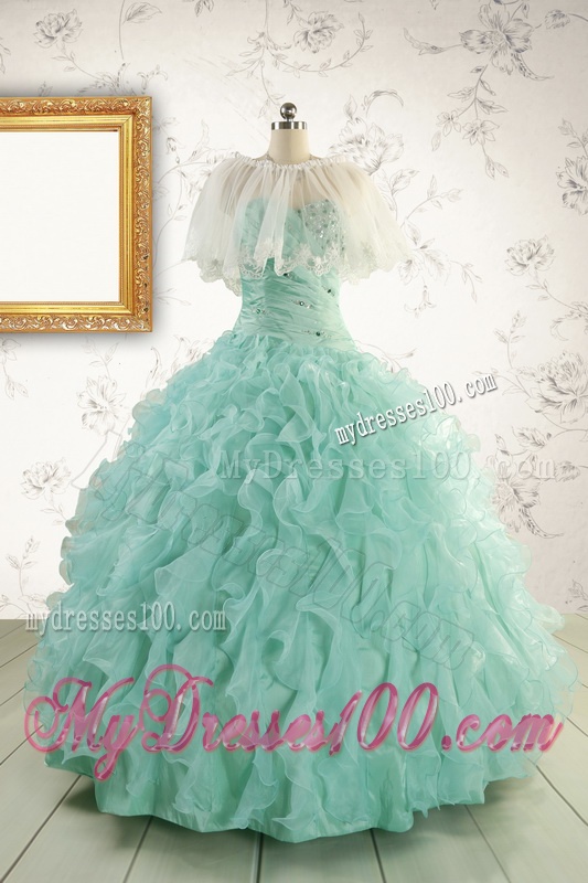 2016 Pretty Sweetheart Beading Quinceanera Dresses in Apple Green