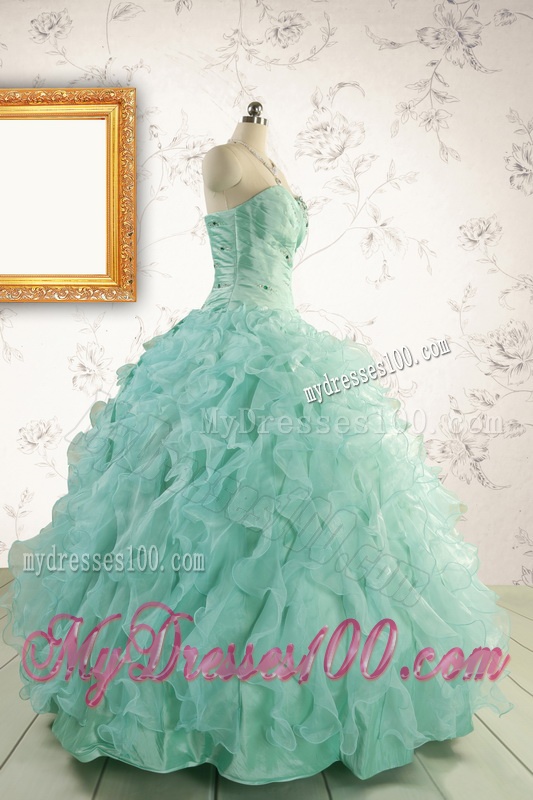 2016 Pretty Sweetheart Beading Quinceanera Dresses in Apple Green