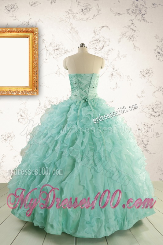 2016 Pretty Sweetheart Beading Quinceanera Dresses in Apple Green