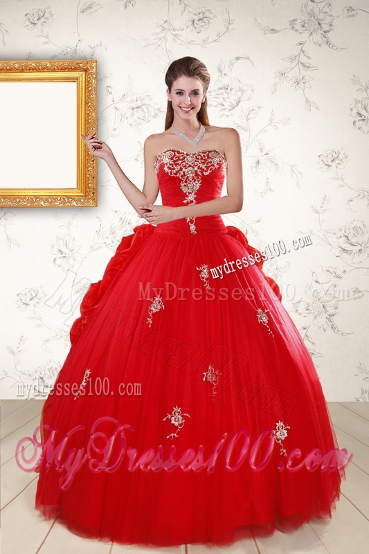 2016 Unique Sweetheart Quinceanera Dresses with Appliques