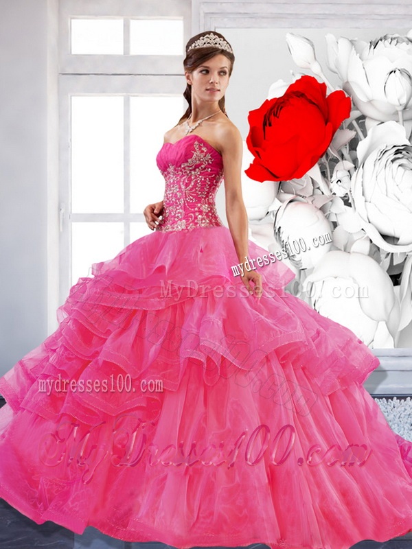 Artistic Sweetheart Ball Gown 2016 Quinceanera Dress with Appliques